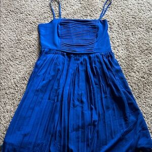 Lands' End Royal Blue Pleated Midi Dress